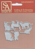 Simple Art – snij en embossingmal thema dieren – afbeelding katten