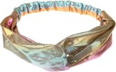 Metallic Cross Haarband / Hoofdband | Polyester | Regenboog / Rainbow