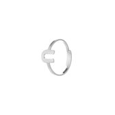 Nana dames ring met letter U  - Ringen Dames- Vrouwen  zilverkleurig letter ringen