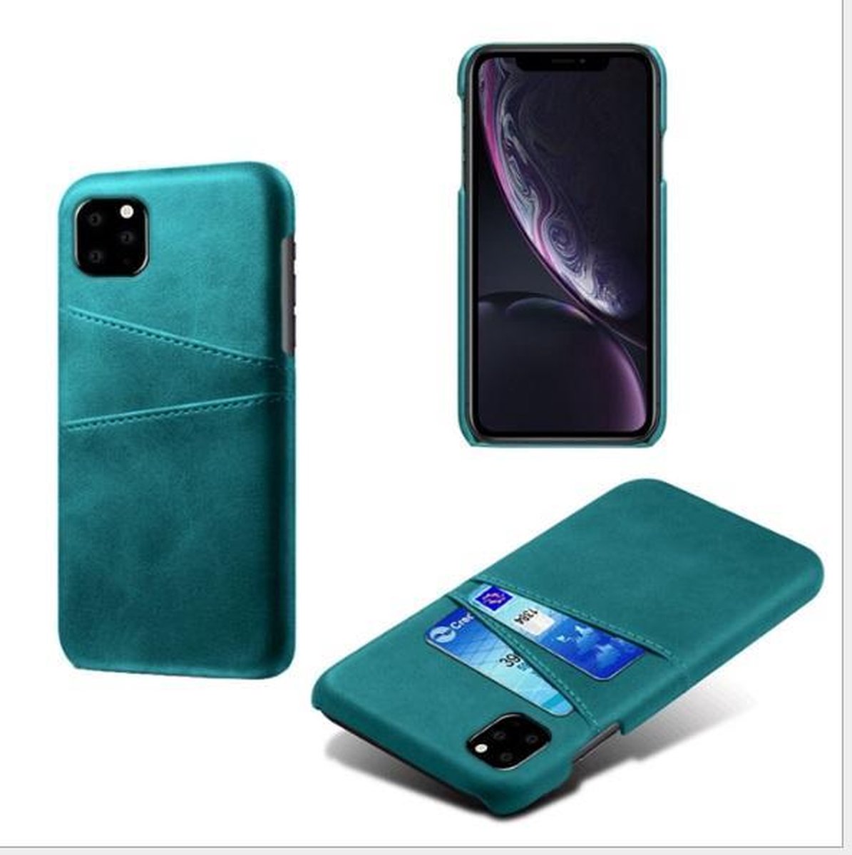 Hybride Back Cover met 2 Opbergvakjes voor iPhone 11 Pro _ Groen