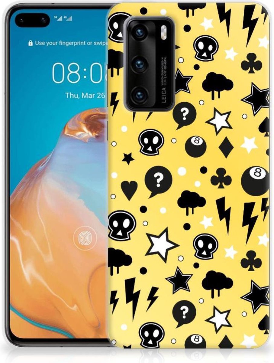 Silicone Back Case Huawei P40 Punk Geel