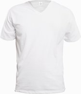 Zijden Heren T-Shirt V-Hals Wit Extra Large - 100% Zijde