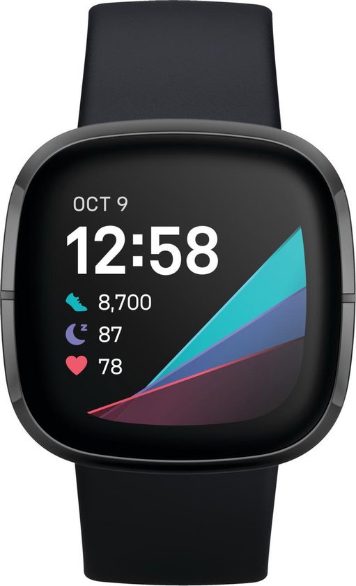 voorraad winter Banzai Fitbit Sense - Smartwatch - Zwart | bol.com