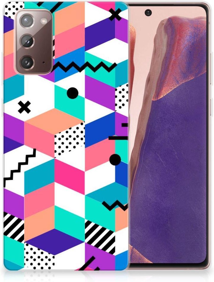 Samsung Note 20 TPU Hoesje Blokken Kleurrijk