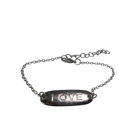 Bracelet NiSy.nl Love Tag | Couleur argent | 18 - 23 cm