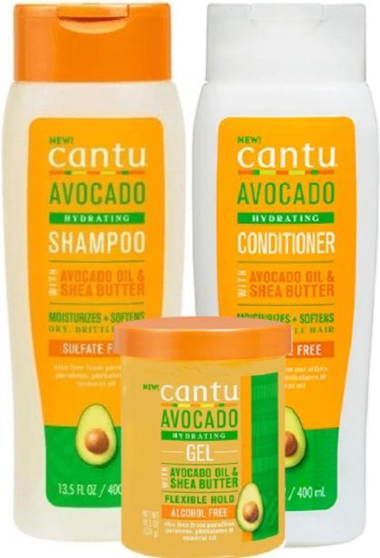 Cantu Avocado Shampoo+conditioner+gel set bol