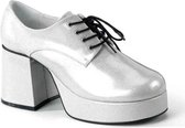 L | JAZZ-02G | 3 1/2 Heel Men's SILVER GLITTER Platform Disco Shoes