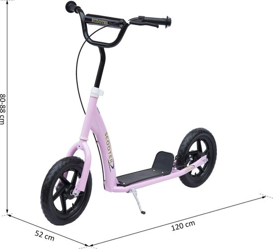 intelligentie Ringlet Spreekwoord PlayGoodz - Step - Autoped - Step scooter - voor kinderen en volwassenen -  12 inch - Roze | bol.com
