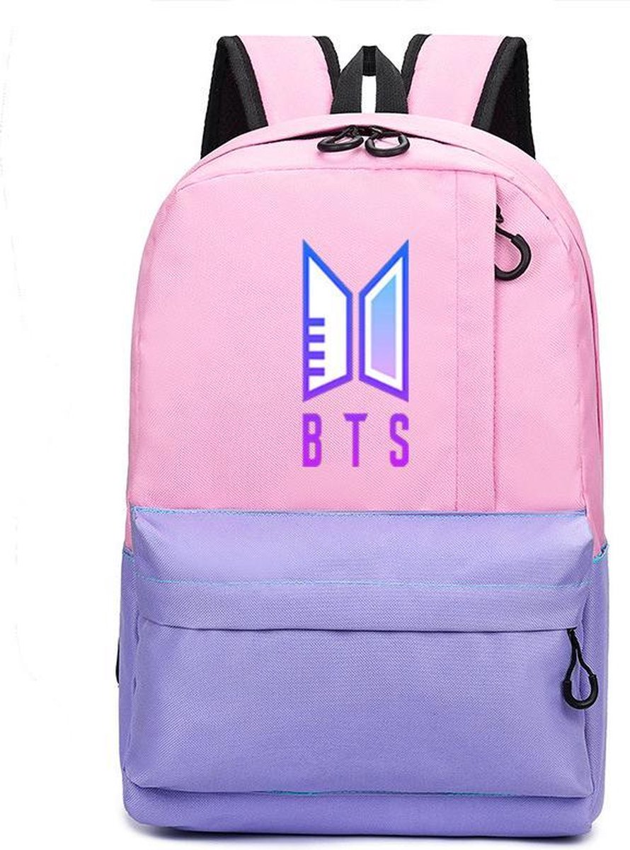 BTS Bangtan Boys Rugtas - Roze Blauw - tas - schooltas - backpack - baggage - luggage - laptoptas - rugzak -zak