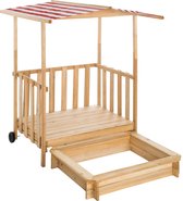 tectake - Zandbak met overkapping Gretchen rood - 403239