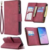 Luxe Telefoonhoesje voor Samsung Galaxy A50 | Hoogwaardig Leren Bookcase | Lederen Wallet Case | Luxe Uitstraling | Pasjeshouder | Portemonnee | Rits | Rood