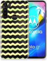 Siliconen Back Cover Motorola Moto G8 Power GSM Hoesje Waves Yellow