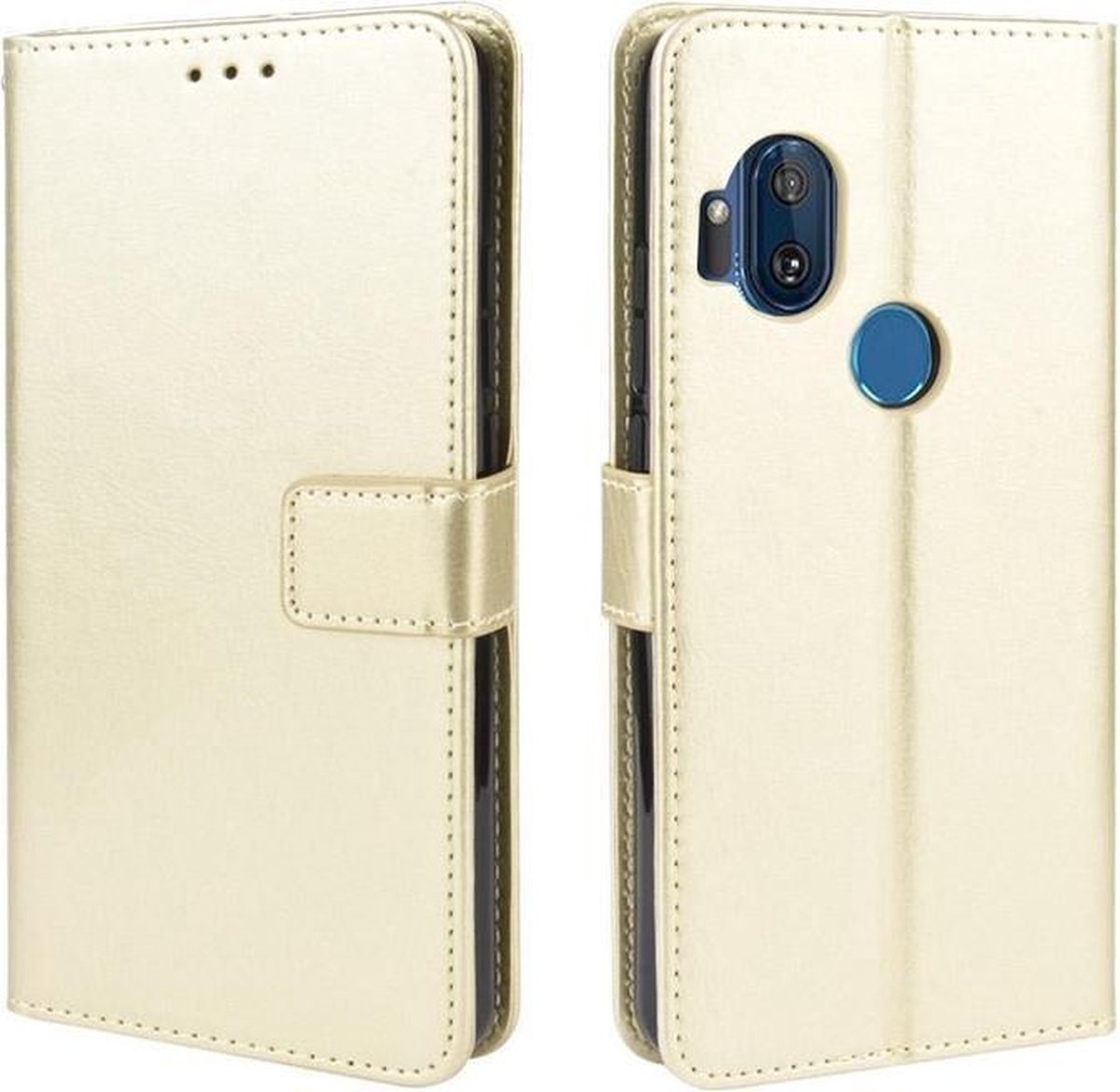 Motorola Moto One Hyper hoesje book case goud