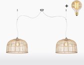 Dubbele Hanglamp – BORNEO – Bamboe - Large
