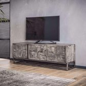 Yels Prado TV Meubel 150 cm Mango Hout Grijs