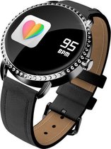Tijdspeeltgeenrol smartwatch EJ9 ZWART Heren/Dames- Android/iOS- Stappenteller - Hartslagmeter -Bloeddrukmeter - Activity Tracker - Bluetooth - Waterdicht-Fitness