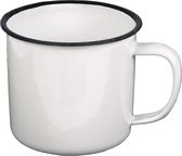 Coupe émail MFH blanc-bleu 300 ml diamètre 8,5 cm