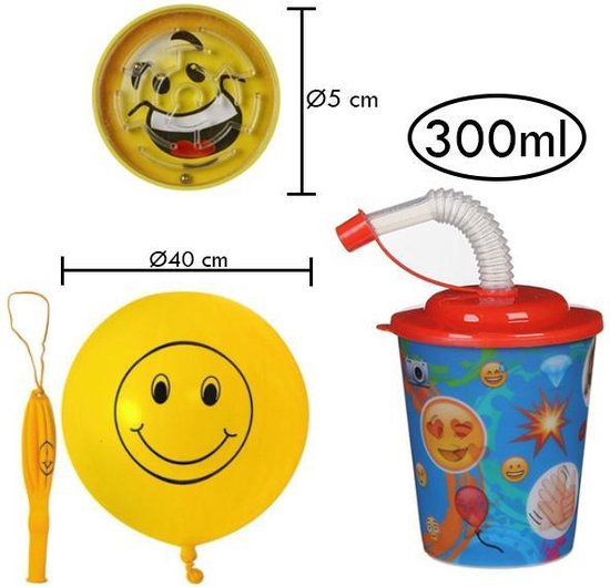 bol.com | 10 Uitdeelcadeautjes voor Kinderen - Traktatie voor Verjaardag -  3D-beker Emoji met...