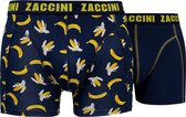 Zaccini Heren boxershort 2-pak Bananas  - M  - Blauw