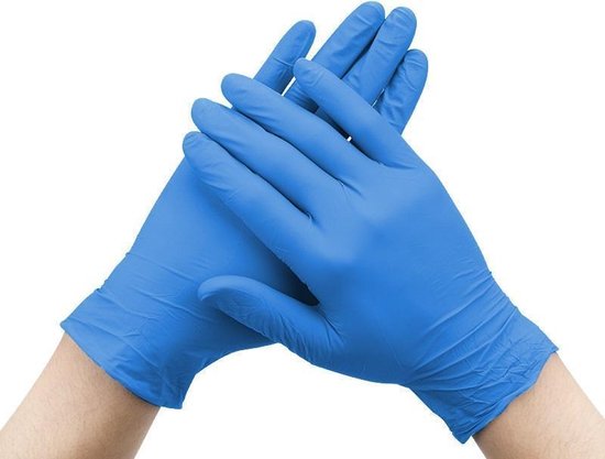 STERNSTEIGER Nitril gepoederde handschoenen blauw 100stuks - L | bol.com