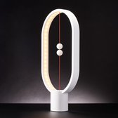 DesignNest Balance Lamp  – Tafellamp - Bureaulamp - Ovaal – Bureaulamp & Nachtlamp – Groot - 32.4 x 27.9 x 9.7 cm - Wit