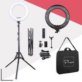Picca 18 inch ringlamp set - led ringlight - studiolamp - fotostudio - TikTok lamp - met statief - 190 cm