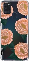 Casetastic Samsung Galaxy A21s (2020) Hoesje - Softcover Hoesje met Design - Winterly Flowers Print
