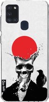 Casetastic Samsung Galaxy A21s (2020) Hoesje - Softcover Hoesje met Design - Garden Skull Print