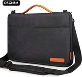 DSGN FOAM - Laptoptas 14 inch - Schoudertas - Notebook - Chromebook - Laptop Sleeve Hoes Case Tas - Laptophoes - Handvat - Waterdicht - Extra Vak - Zwart