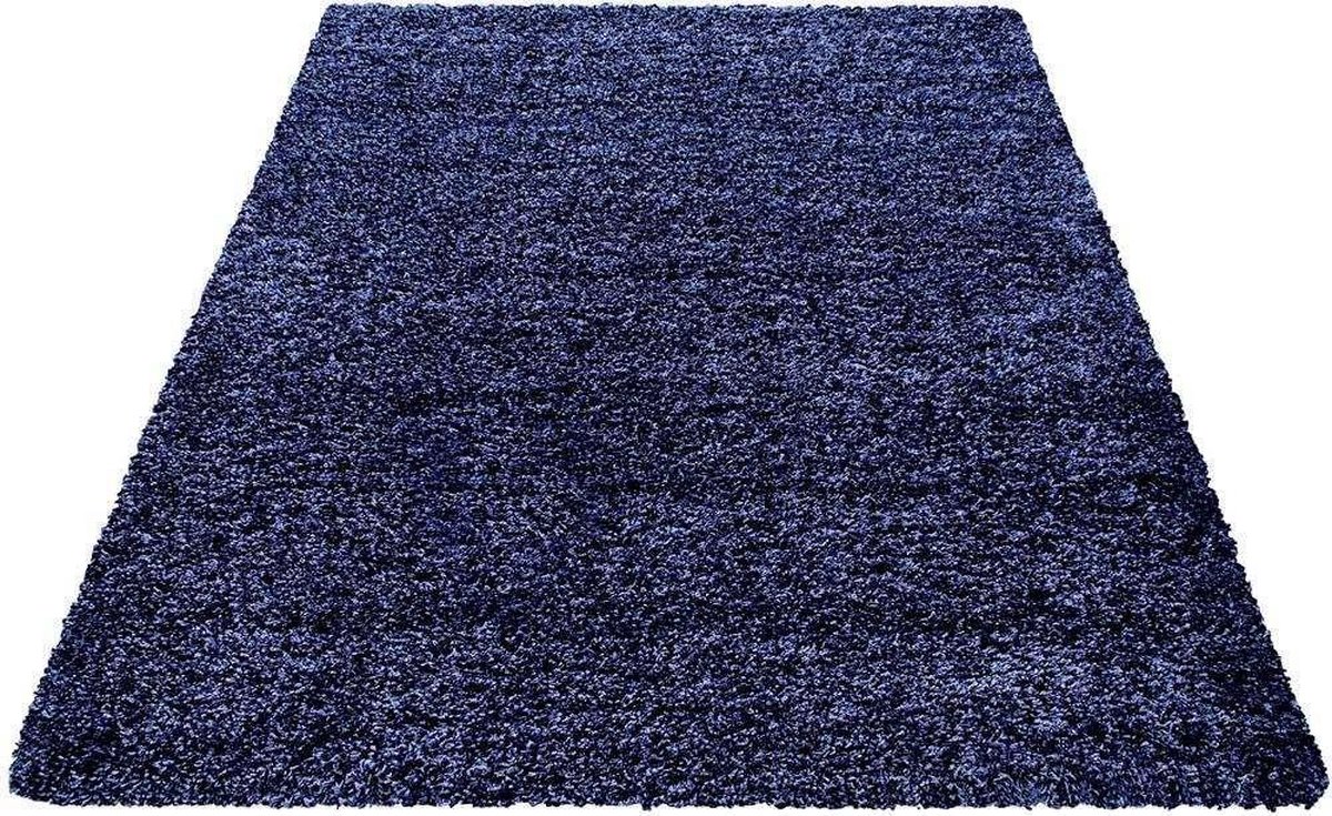 Hoogpolig vloerkleed Life - marineblauw - 120x170 cm