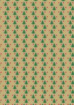 Noël papier Kraft de Sapins de Noël - rouleau compteur largeur 60 cm - 250 m de long - K491420-10-60-250