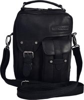 Hillburry - Schoudertas / Crossbodytas - 100% leer - Zwart