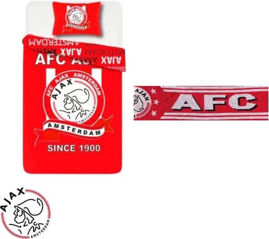 Ajax - Dekbed en Sjaal - Club kleuren - XXX - AFCA - Set - Ajax Set - Rood  Wit - Amsterdam | bol.com