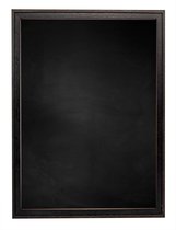 Zwart Krijtbord met Houten Lijst - Zwart / Bruin - 53 x 73 cm - Lijstbreedte: 20 mm - Tweekleurig