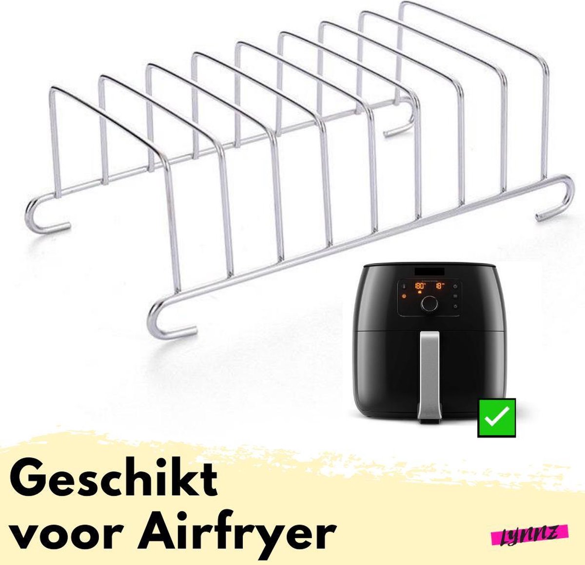 ZenHuaXinTon 2 stuks roestvrijstalen broodroosterhouders voor heteluchtfriteuse en airfryer, toaststandaard met ruimte voor 8 sneden brood, veelzijdig inzetbaar als gebruik in huishouden en restaurant