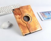 P.C.K. Hoesje/Boekhoesje/Bookcover/Bookcase/Book draaibaar Marmer Bruine strepen geschikt voor Apple iPad 10.2 (2019) MET PEN EN GLASFOLIE