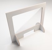 Desk Divider - spat & kuchscherm - honinggraadkarton met transparante scheidingswand - Afmeting: 100 x 80 cm