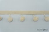 Band met bolletjes 2 meter - wit - fournituren - lengte 2 meter - lint - stof - afwerkband - katoenen band - naaien - decoratieband -