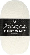 Scheepjes Chunky Monkey - 1001 White - Wit - pendikte 5mm - 1 bol van 100gram