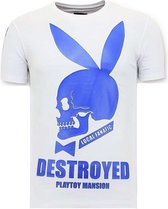 Exclusief Heren T-shirt - Destroyed Playtoy - Wit