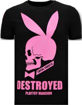 Exclusief Mannen T-shirt - Destroyed Playtoy - Zwart