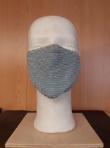 Glitter Mondmasker Blauw/Zilver