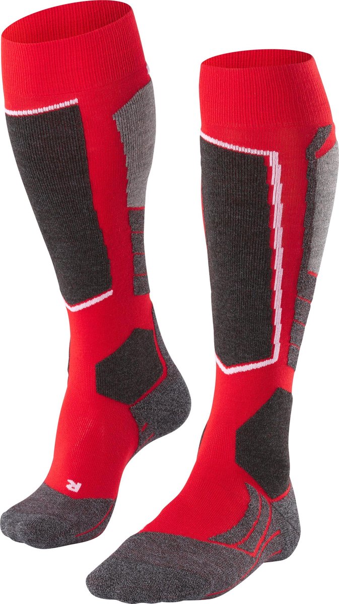 FALKE SK2 Intermediate Skiën anti blaren anti zweet Merino Wol Wintersportsokken Heren Rood