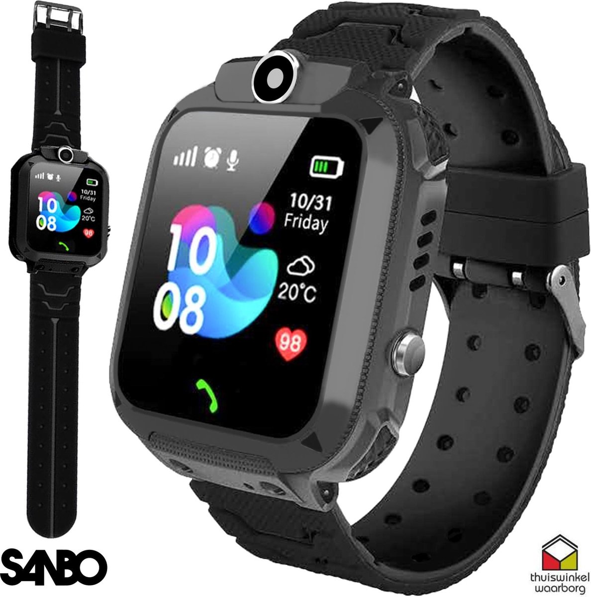 Sanbo Q17 Kinder Smartwatch Zwart GPS & WiFi kinderen