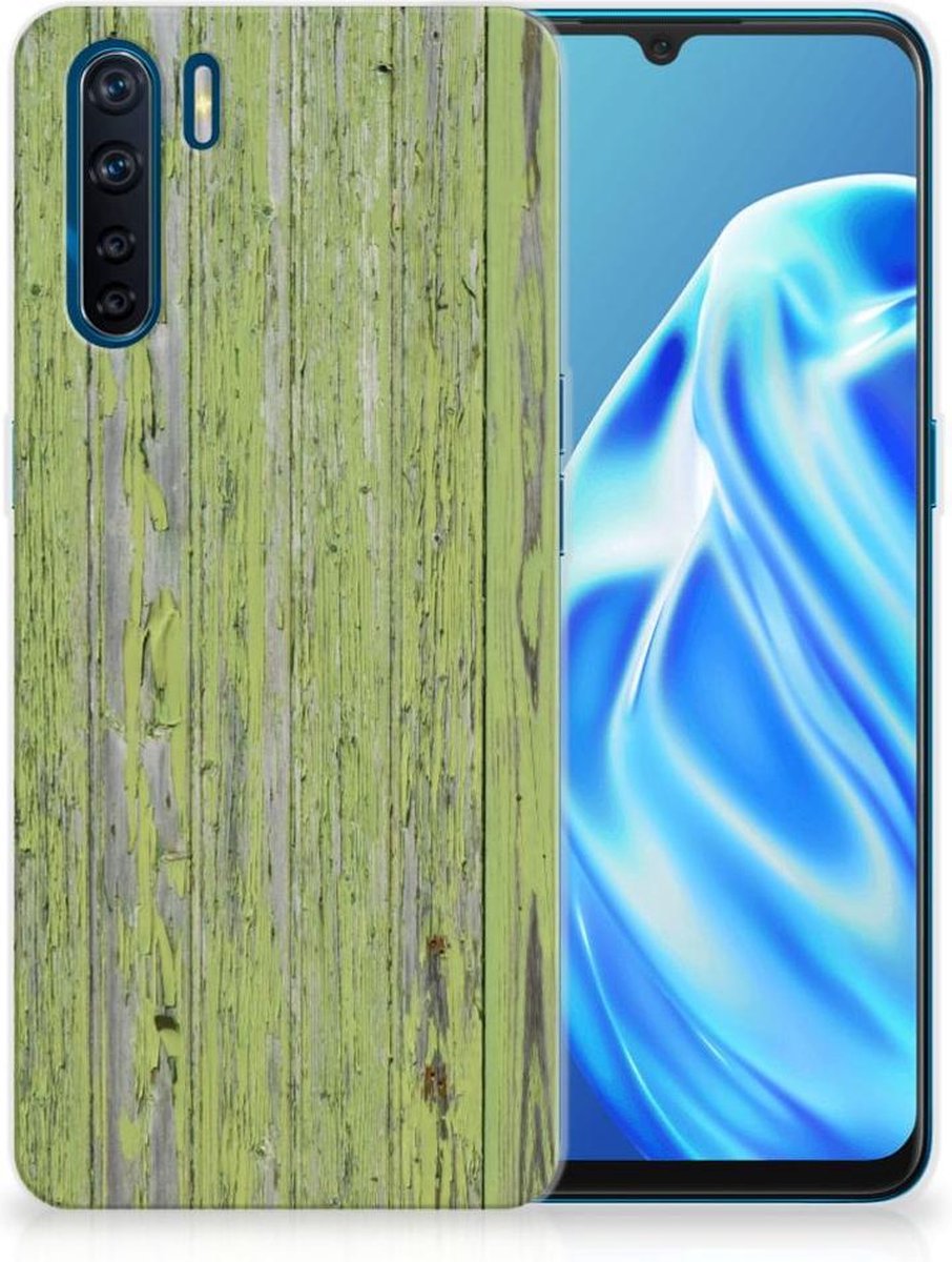 OPPO A91 Bumper Hoesje Green Wood
