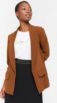 LOLALIZA Losse blazer zonder knopen - Bruin - Maat 46