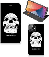 GSM Hoesje Geschikt voor iPhone 12 | Geschikt voor iPhone 12 Pro Bookcase Skull Eyes