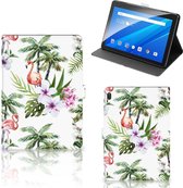 Hoesje Ontwerpen Lenovo Tab E10 Cover met Magneetsluiting Flamingo Palms