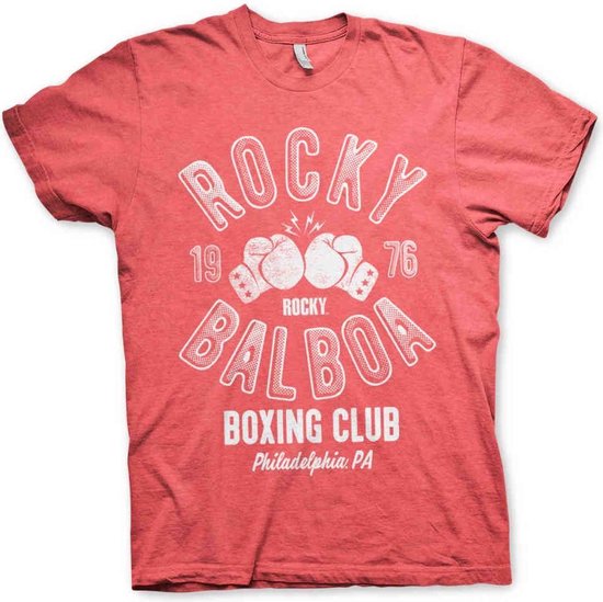Rocky Heren Tshirt -L- Balboa Boxing Club Rood