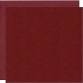 20 Vierkante kaartenkarton + Enveloppen - 13,5x13,5cm + 14x14cm - Bordeaux Rood - Vierkante kaarten papier met enveloppen